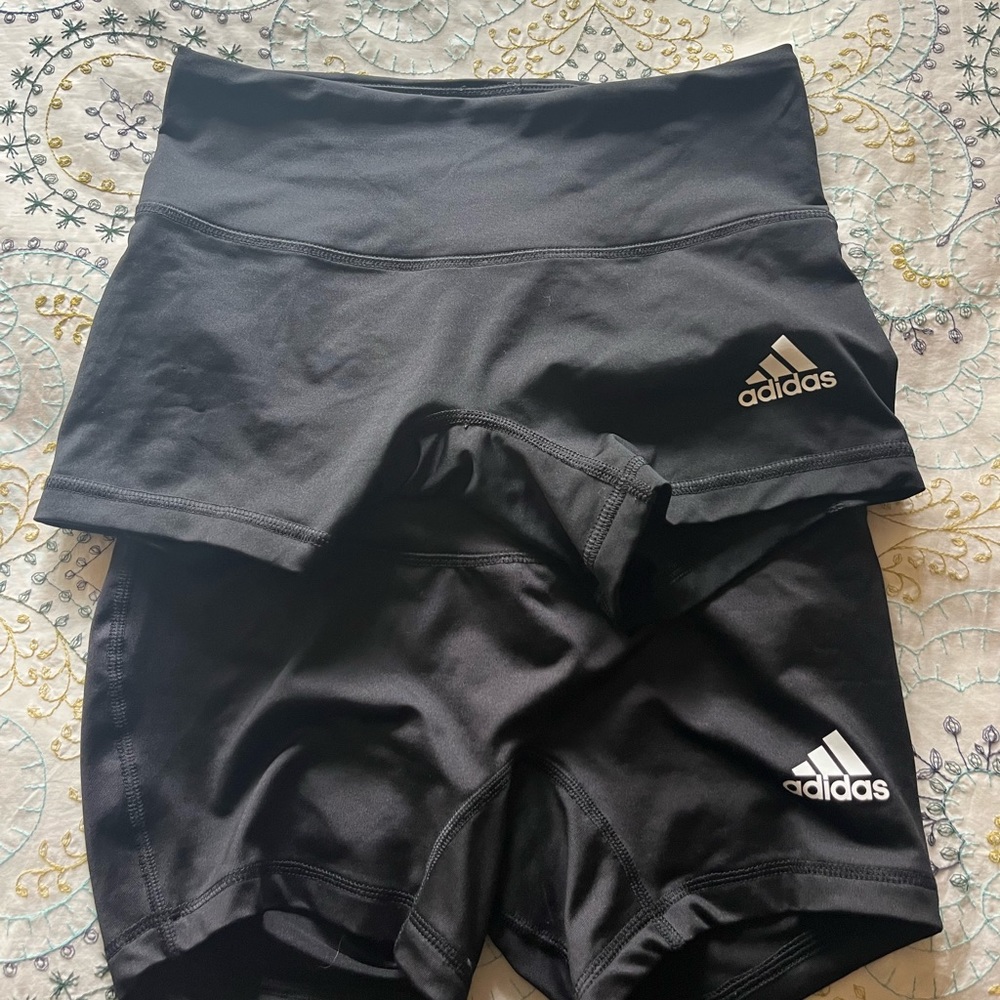 Set (2) adidas spandex shorts. Compression shorts. Workout shorts